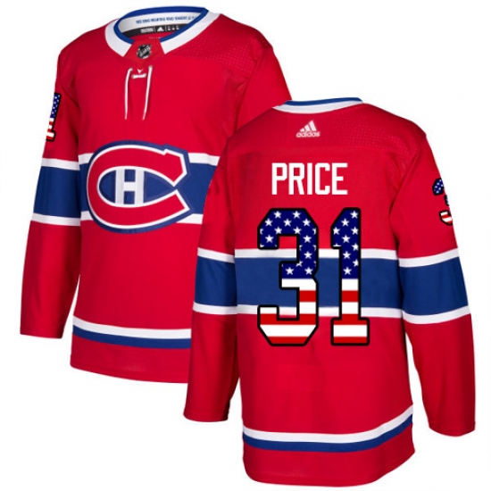 Youth Adidas Montreal Canadiens #31 Carey Price Authentic Red USA Flag Fashion NHL Jersey - Ujersey