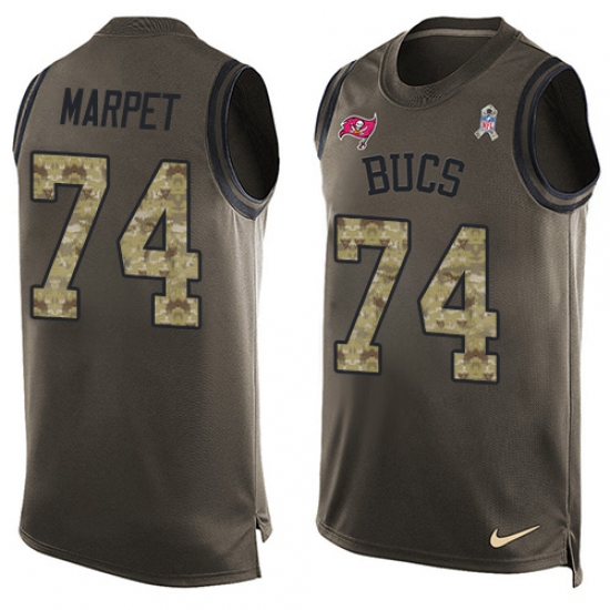 Men's Nike Tampa Bay Buccaneers #74 Ali Marpet Limited Green Salute to Service Tank Top NFL Jersey - Ujersey