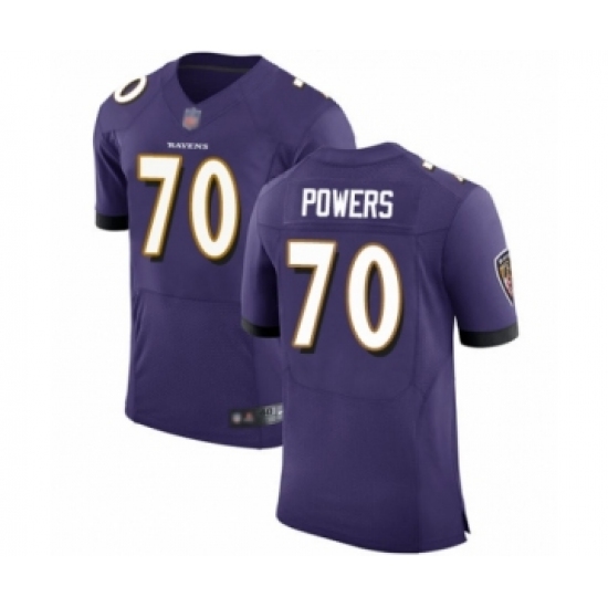 Men's Baltimore Ravens #70 Ben Powers Purple Team Color Vapor Untouchable Elite Player Football Jersey - Ujersey