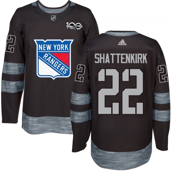 Men's Adidas New York Rangers #22 Kevin Shattenkirk Premier Black 1917-2017 100th Anniversary NHL Jersey - Ujersey