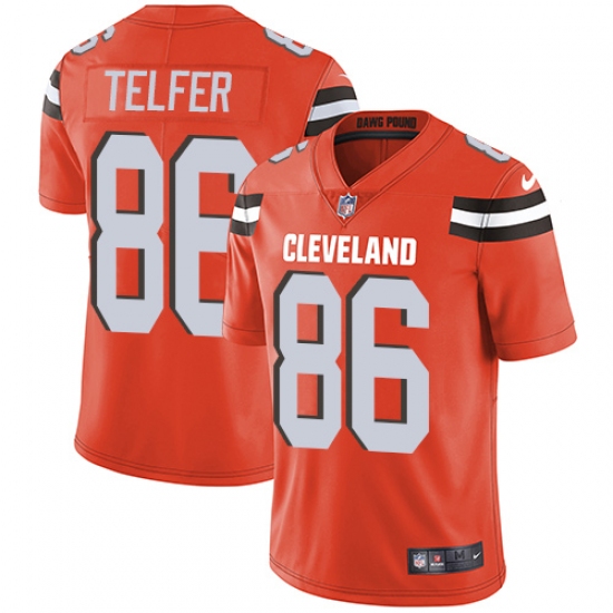 Youth Nike Cleveland Browns #86 Randall Telfer Orange Alternate Vapor Untouchable Limited Player NFL Jersey - Ujersey