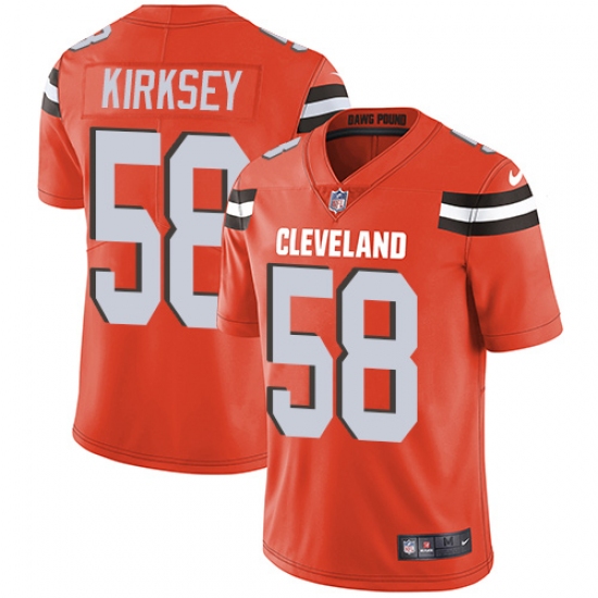 Men's Nike Cleveland Browns #58 Christian Kirksey Orange Alternate Vapor Untouchable Limited Player NFL Jersey - Ujersey