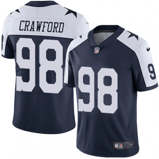 Youth Nike Dallas Cowboys #98 Tyrone Crawford Navy Blue Throwback Alternate Vapor Untouchable Limited Player NFL Jersey - Ujersey