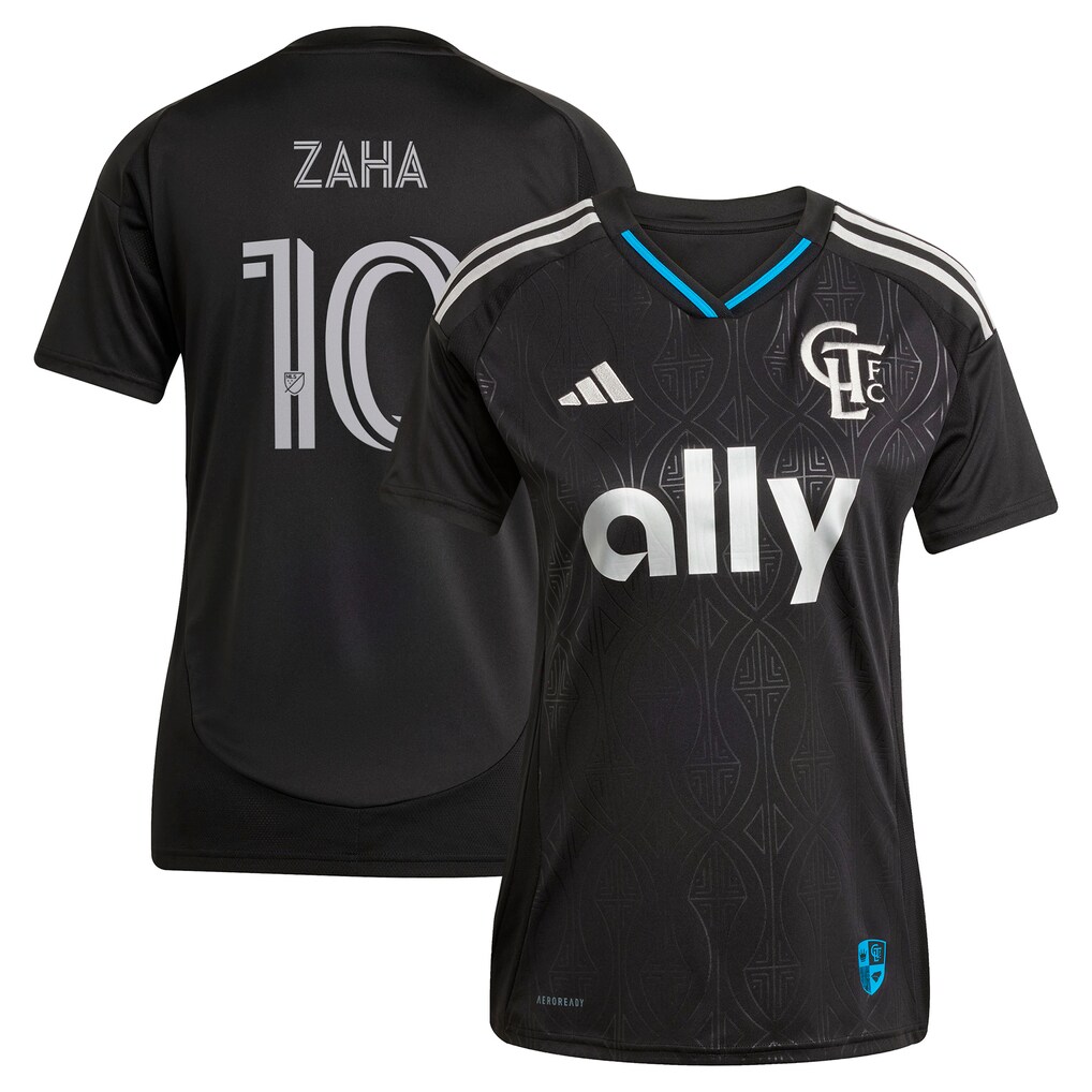 Women's Charlotte FC Wilfried Zaha adidas Black 2025 Fortress Kit Replica Player Jersey - Ujersey
