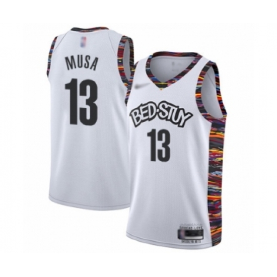 Men's Brooklyn Nets #13 Dzanan Musa Swingman White Basketball Jersey - 2019 20 City Edition - Ujersey