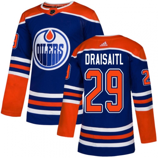 Men's Adidas Edmonton Oilers #29 Leon Draisaitl Premier Royal Blue Alternate NHL Jersey - Ujersey