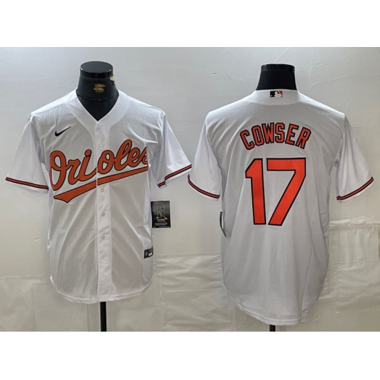 Men's Baltimore Orioles #17 Colton Cowser White Cool Base Stitched Jersey - Ujersey