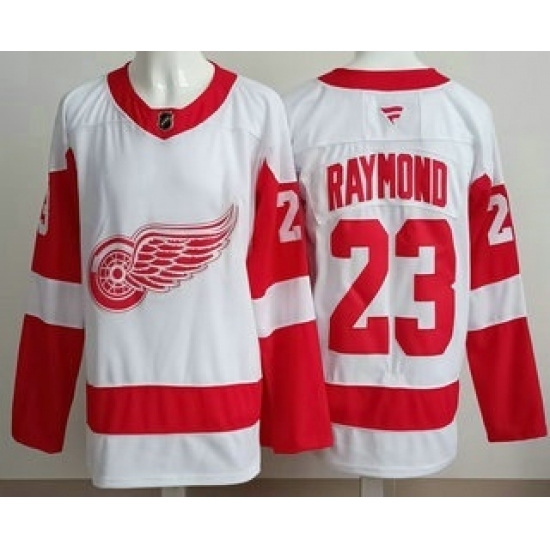 Men's Detroit Red Wings #23 Lucas Raymond White Authentic Jersey - Ujersey