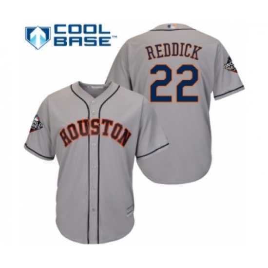 Youth Houston Astros #22 Josh Reddick Authentic Grey Road Cool Base 2019 World Series Bound Baseball Jersey - Ujersey