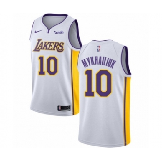 Youth Los Angeles Lakers #10 Sviatoslav Mykhailiuk Swingman White Basketball Jersey - Association Edition - Ujersey