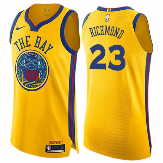 Youth Nike Golden State Warriors #23 Mitch Richmond Swingman Gold NBA Jersey - City Edition - Ujersey