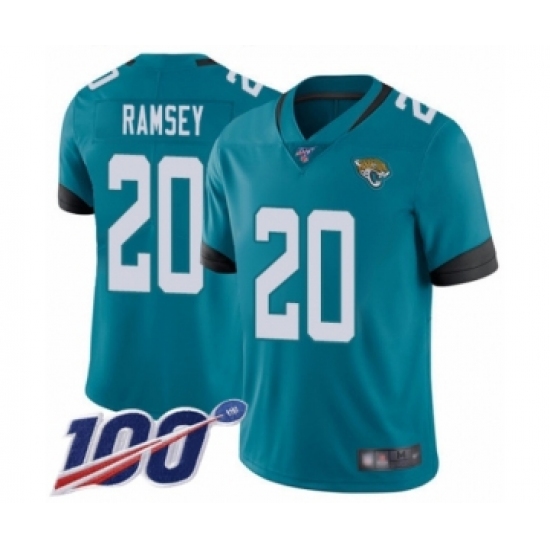 Men's Nike Jacksonville Jaguars #20 Jalen Ramsey Teal Green Alternate Vapor Untouchable Limited Player 100th Season NFL Jersey - Ujersey