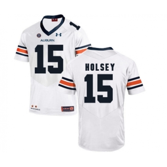 Auburn Tigers 15 Joshua Holsey White College Football Jersey - Ujersey