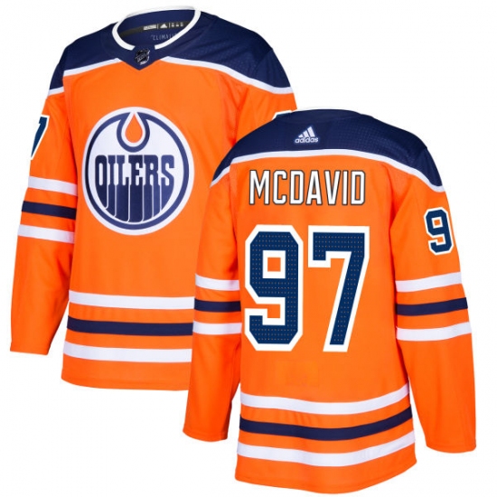 Men's Adidas Edmonton Oilers #97 Connor McDavid Authentic Orange Home NHL Jersey - Ujersey