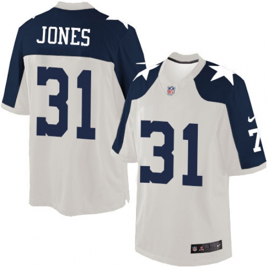 Men's Nike Dallas Cowboys #31 Byron Jones Limited White Throwback Alternate NFL Jersey - Ujersey