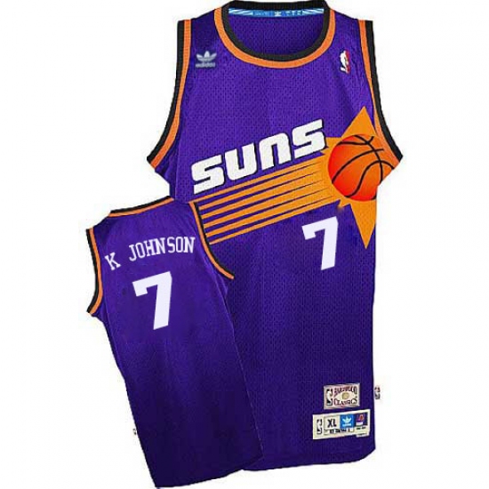 Men's Adidas Phoenix Suns #7 Kevin Johnson Swingman Purple Throwback NBA Jersey - Ujersey