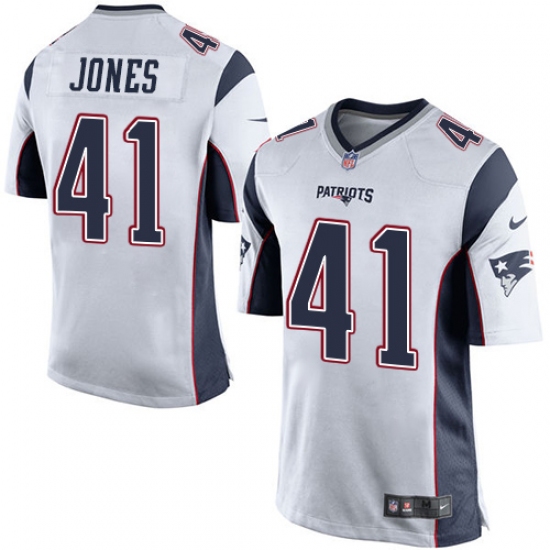 Men's Nike New England Patriots #41 Cyrus Jones Game White NFL Jersey - Ujersey