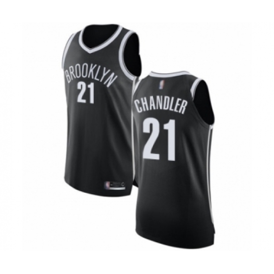 Men's Brooklyn Nets #21 Wilson Chandler Authentic Black Basketball Jersey - Icon Edition - Ujersey