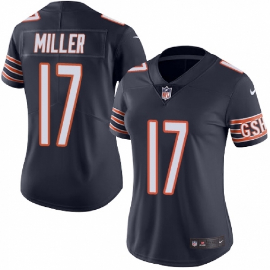 Women's Nike Chicago Bears #17 Anthony Miller Navy Blue Team Color Vapor Untouchable Limited Player NFL Jersey - Ujersey