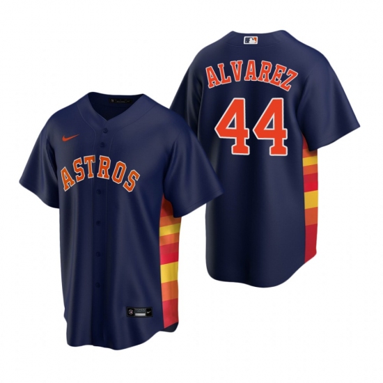 Men's Nike Houston Astros #44 Yordan Alvarez Navy Alternate Stitched Baseball Jersey - Ujersey