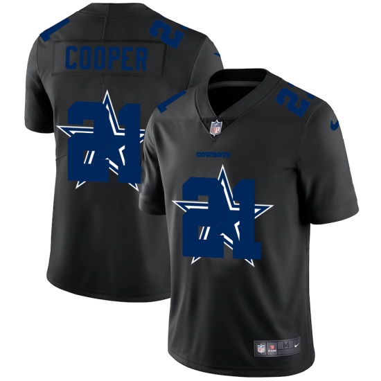Men's Dallas Cowboys #21 Ezekiel Elliott Black Nike Black Shadow Edition Limited Jersey - Ujersey