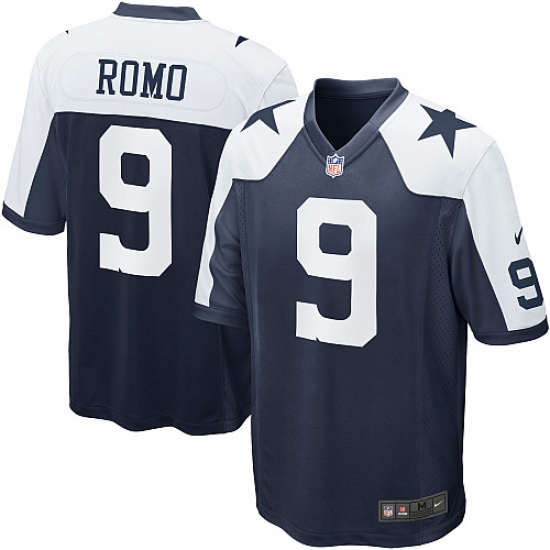 Men's Nike Dallas Cowboys #9 Tony Romo Game Navy Blue Throwback Alternate NFL Jersey - Ujersey
