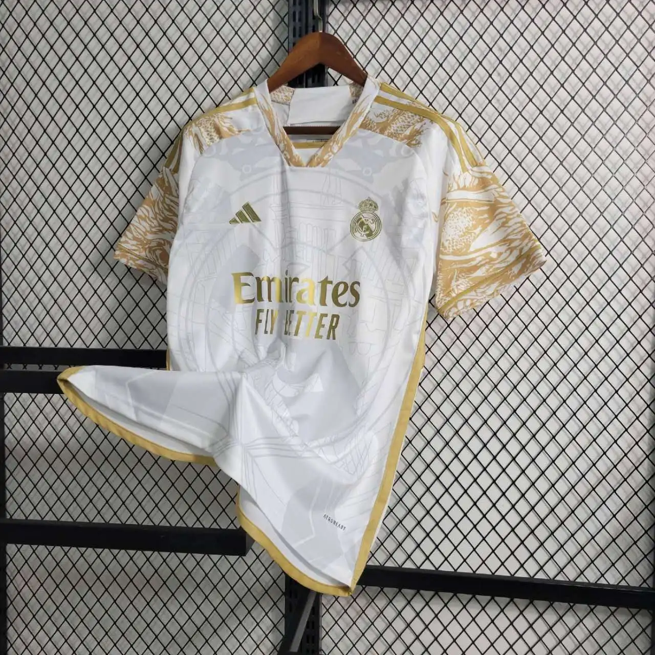 Real Madrid Soccer Jersey Golden & White Custom Shirt 2023/24 - ujerseystore