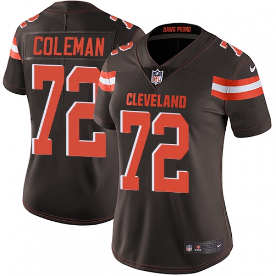Women's Nike Cleveland Browns #72 Shon Coleman Brown Team Color Vapor Untouchable Limited Player NFL Jersey - Ujersey
