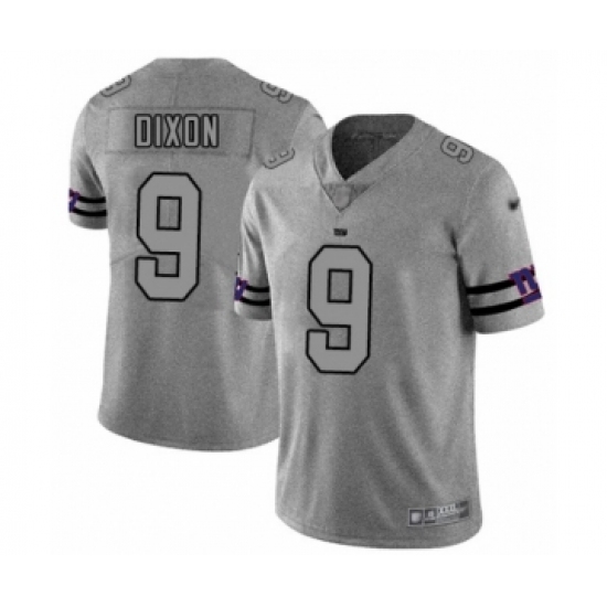 Men's New York Giants #9 Riley Dixon Limited Gray Team Logo Gridiron Football Jersey