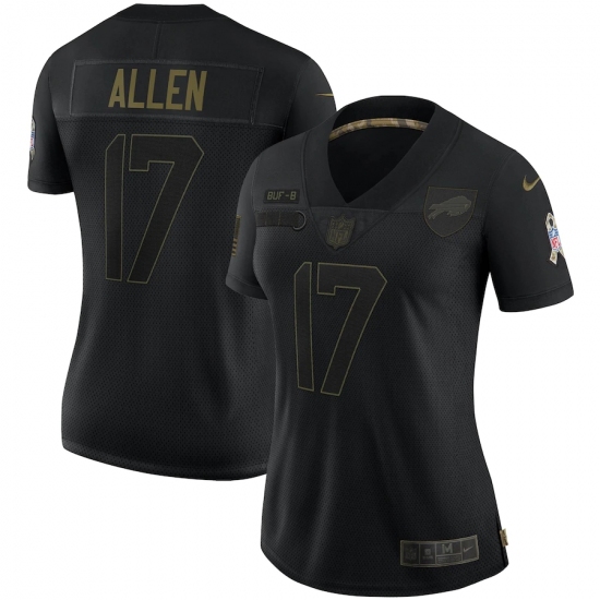 Women's Buffalo Bills #17 Josh Allen Black Nike 2020 Salute To Service Limited Jersey - Ujersey