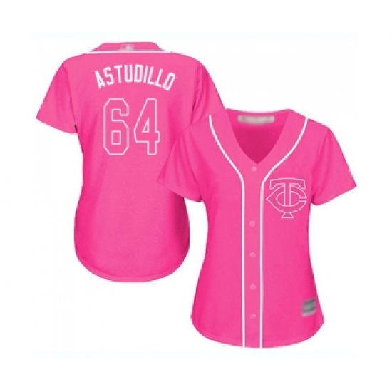 Women's Minnesota Twins #64 Willians Astudillo Replica Pink Fashion Cool Base Baseball Jersey - Ujersey