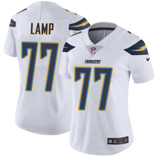 Women's Nike Los Angeles Chargers #77 Forrest Lamp White Vapor Untouchable Limited Player NFL Jersey - Ujersey