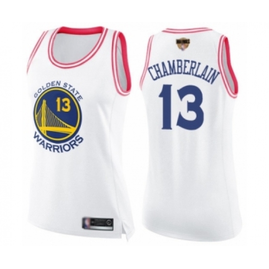 Women's Golden State Warriors #13 Wilt Chamberlain Swingman White Pink Fashion 2019 Basketball Finals Bound Basketball Jersey - Ujersey