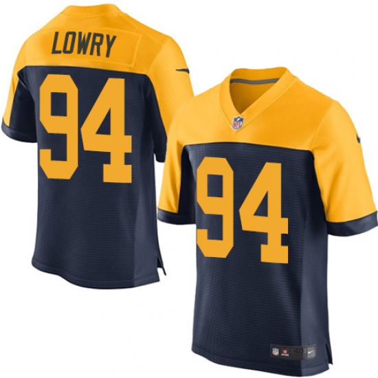 Men's Nike Green Bay Packers #94 Dean Lowry Elite Navy Blue Alternate NFL Jersey - Ujersey