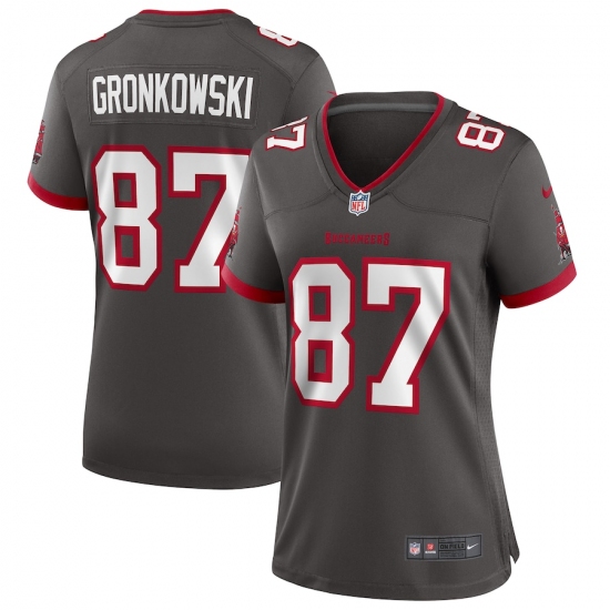 Women's Tampa Bay Buccaneers #87 Rob Gronkowski Nike Pewter Alternate Game Jersey - Ujersey