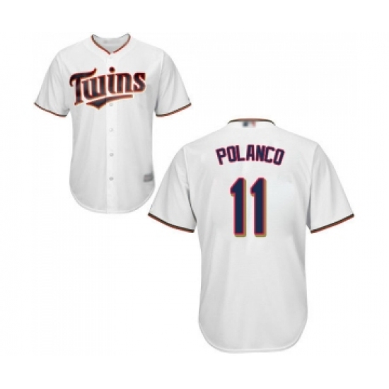 Men's Minnesota Twins #11 Jorge Polanco Replica White Home Cool Base Baseball Jersey - Ujersey