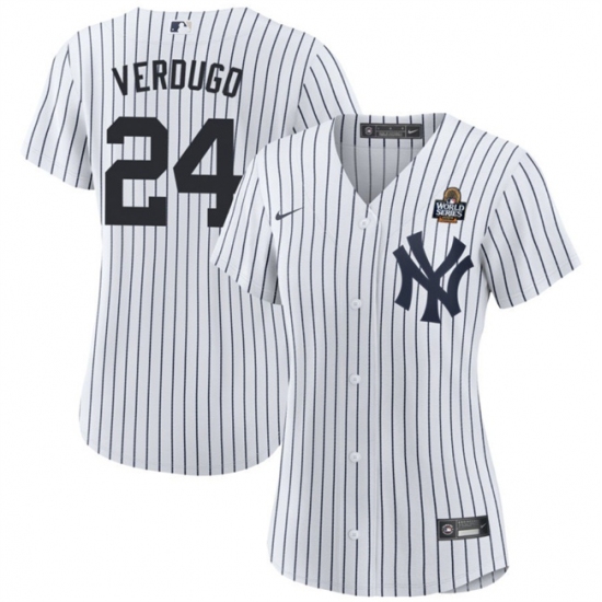 Women's New York Yankees #24 Alex Verdugo White 2024 World Series Cool Base Stitched Baseball Jersey(Run Small) - Ujersey