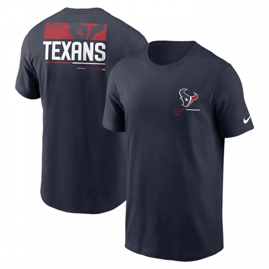 Men's Houston Texans Navy Team Incline T Shirt - Ujersey