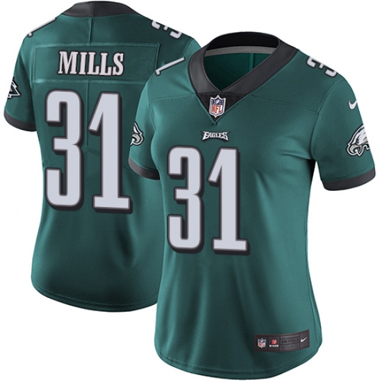 Women's Nike Philadelphia Eagles #31 Jalen Mills Midnight Green Team Color Vapor Untouchable Limited Player NFL Jersey - Ujersey