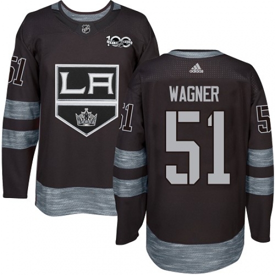Men's Adidas Los Angeles Kings #51 Austin Wagner Premier Black 1917-2017 100th Anniversary NHL Jersey - Ujersey