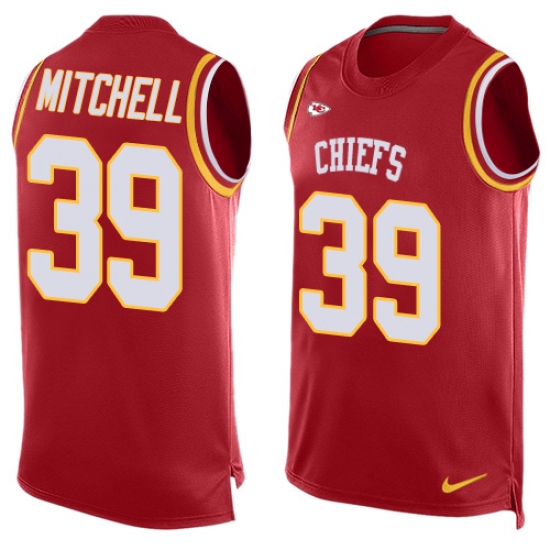 Men's Nike Kansas City Chiefs #39 Terrance Mitchell Limited Red Player Name & Number Tank Top NFL Jersey - Ujersey