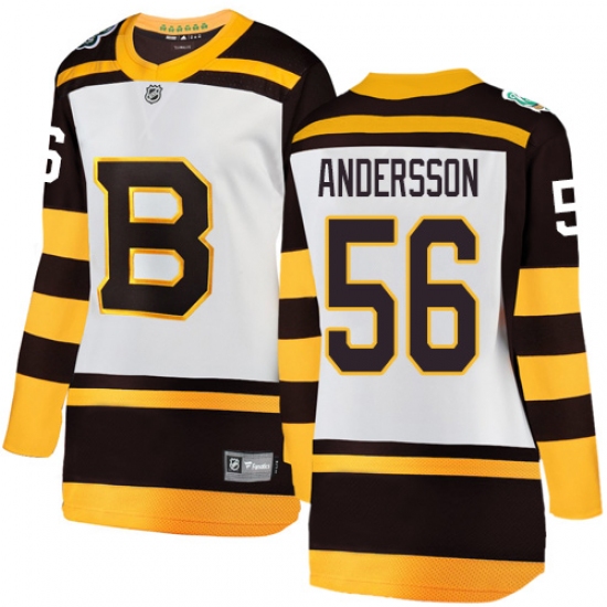 Women's Boston Bruins #56 Axel Andersson White 2019 Winter Classic Fanatics Branded Breakaway NHL Jersey - Ujersey