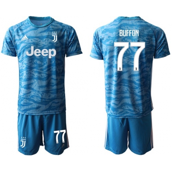 Juventus #77 Buffon Light Blue Soccer Club Jersey