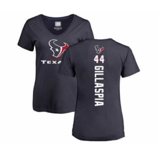 Football Women's Houston Texans #44 Cullen Gillaspia Navy Blue Backer T-Shirt - Ujersey