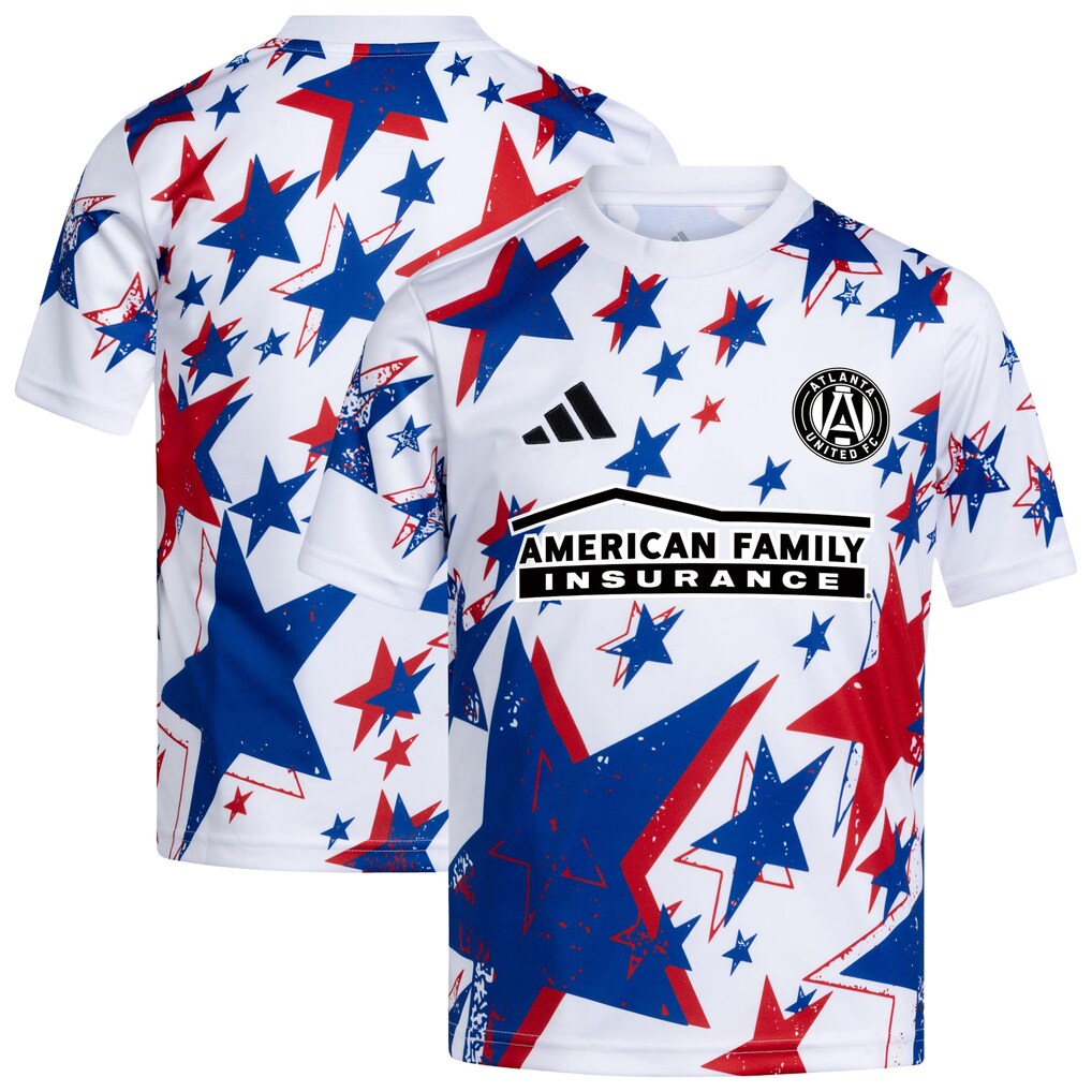 Youth Atlanta United FC adidas White 2026 Americana Pre-Match Jersey - Ujersey