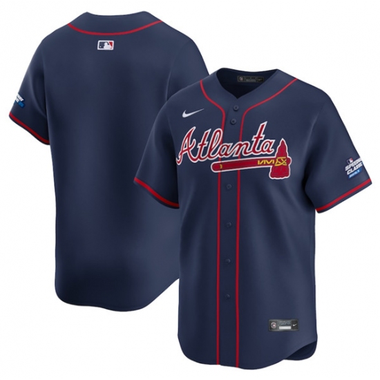 Men's Atlanta Braves Blank Navy 2025 Speedway Classic Alternate Limited Stitched Baseball Jersey - Ujersey