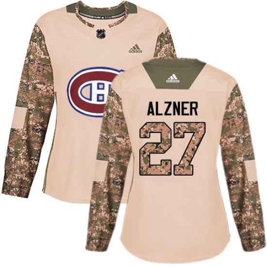 Women's Adidas Montreal Canadiens #27 Karl Alzner Authentic Camo Veterans Day Practice NHL Jersey - Ujersey