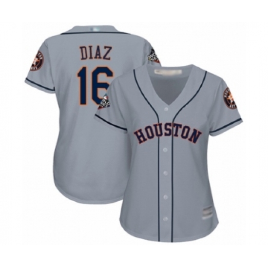 Women's Houston Astros #16 Aledmys Diaz Authentic Grey Road Cool Base 2019 World Series Bound Baseball Jersey - Ujersey