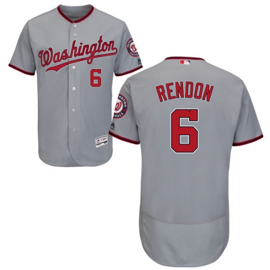 Men's Majestic Washington Nationals #6 Anthony Rendon Grey Road Flex Base Authentic Collection MLB Jersey - Ujersey