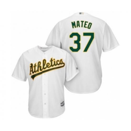 Youth Oakland Athletics #37 Jorge Mateo Authentic White Home Cool Base Baseball Player Jersey - Ujersey